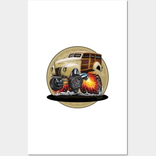 1940 Ford Deluxe Woody Wagon - Hot Rod Posters and Art